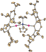 Graphical abstract: Organometallic compounds containing new Hf–Ga and Hf–In bonds: Cp2Hf(ER)2 (Cp = C5H5; E = Ga, In; R = –C6H3-2,6-(2,4,6-i-Pr3C6H2)2)