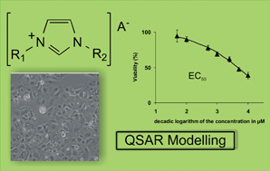 Graphical abstract: Cytotoxicity of selected imidazolium-derived ionic liquids in the human Caco-2 cell line. Sub-structural toxicological interpretation through a QSAR study
