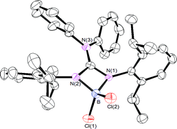 Graphical abstract: Synthesis and structure of two new (guanidinate)boron dichlorides and their attempted conversion to boron(i) derivatives