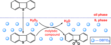 Graphical abstract: Commercially available molybdic compound-catalyzed ultra-deep desulfurization of fuels in ionic liquids