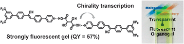 Graphical abstract: Highly fluorescent supramolecular gels with chirality transcription through hydrogen bonding