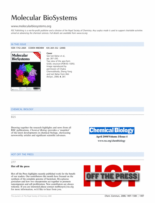 Molecular BioSystems issue 4 contents pages