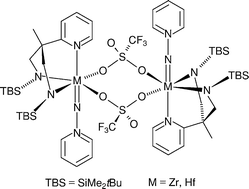 Graphical abstract: Zirconium and hafnium (1-pyridinio)imido complexes: functionalized terminal hydrazinediido analogues
