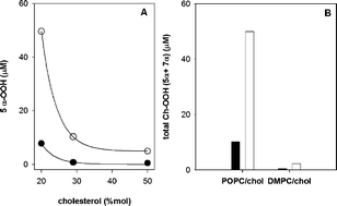 Graphical abstract: Peroxidation of lipids in liposomal membranes of different composition photosensitized by chlorpromazine