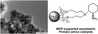 Graphical abstract: Asymmetric bifunctional primary aminocatalysis on magnetic nanoparticles