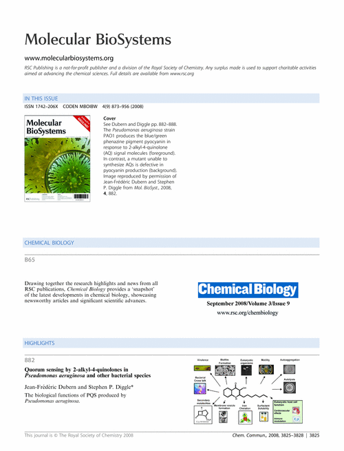 Molecular BioSystems issue 4 contents pages