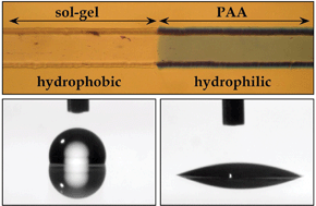 Graphical abstract: Photoreactive coating for high-contrast spatial patterning of microfluidic device wettability