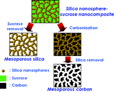 Graphical abstract: Facile synthesis of mesoporous carbon and silica from a silica nanosphere–sucrose nanocomposite