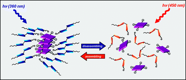 Graphical abstract: Controlling molecular assembling by photons: reversible light-powered monomer–aggregate interconversion of porphyrins