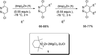 Graphical abstract: Efficient mono- and bis-functionalization of 3,6-dichloropyridazine using (tmp)2Zn·2MgCl2·2LiCl