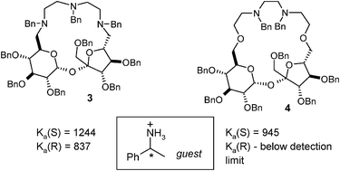 Graphical abstract: Chiral recognition of α-phenylethylamine by sucrose-based macrocyclic receptors