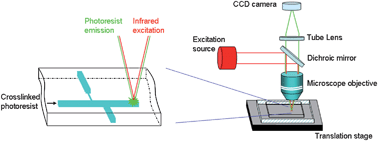 Graphical abstract: Real-time monitoring of two-photon photopolymerization for use in fabrication of microfluidic devices