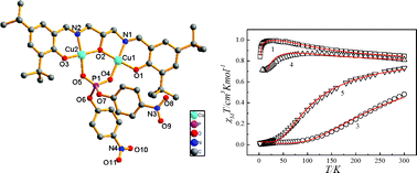 Graphical abstract: Synthesis, structure, magnetic properties and DNA cleavage of binuclear Cu(ii) Schiff-base complexes