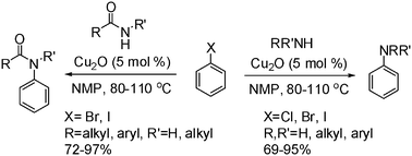 Graphical abstract: Copper catalyzed coupling of aryl chlorides, bromides and iodides with amines and amides