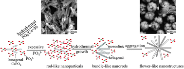 Graphical abstract: Low-temperature hydrothermal synthesis and structure control of nano-sized CePO4