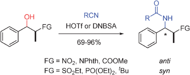 Graphical abstract: Diastereoselective Ritter reactions of chiral secondary benzylicalcohols