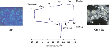 Graphical abstract: A binaphthyl derivative with a wide temperature range of a blue phase