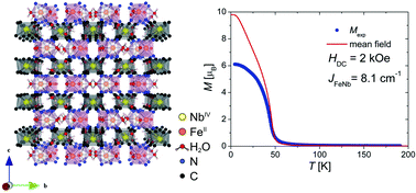 Graphical abstract: Iron(II)-octacyanoniobate(IV) ferromagnet with TC 43 K