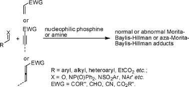 Graphical abstract: Recent extensions of the Morita–Baylis–Hillman reaction
