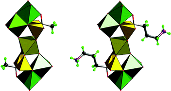 Graphical abstract: Two new cantilever-type polyoxometalates constructed from {Mo2O4}2+ fragments and diphosphonates