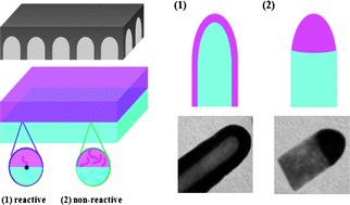 Graphical abstract: Core-shell polymeric nanorods prepared from reactive polymer bilayer via sequential complete wetting