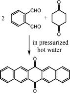 Graphical abstract: Synthesis of polyacenequinones via crossed aldol condensation in pressurized hot water in the absence of added catalysts