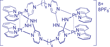 Graphical abstract: Platinum(II) and palladium(II) metallomacrocycles derived from cationic 4,4′-bipyridinium, 3-aminopyrazinium and 2-aminopyrimidinium ligands