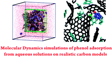 Graphical abstract: Molecular dynamics simulation insight into the mechanism of phenol adsorption at low coverages from aqueous solutions on microporous carbons