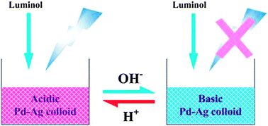 Graphical abstract: pH-dependent catalytic properties of Pd–Ag nanoparticles in luminol chemiluminescence
