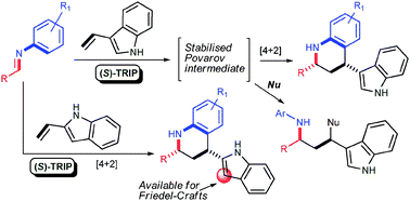 Graphical abstract: Organocatalytic asymmetric Povarov reactions with 2- and 3-vinylindoles