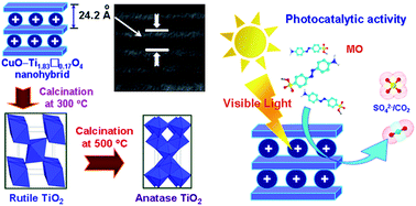 Graphical abstract: Unique phase transformation behavior and visible light photocatalytic activity of titanium oxide hybridized with copper oxide