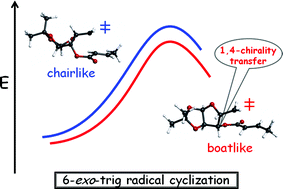 Graphical abstract: Unravelling the stereoselectivity in 6-exo-trig radical cyclization of α,β-unsaturated ester-tethered sugars. A tale of two stereocenters