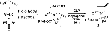 Graphical abstract: New xanthate-based radical cyclization onto alkynes