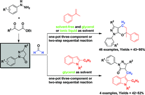 Graphical abstract: Multicomponent reactions of 1,3-disubstituted 5-pyrazolones and formaldehyde in environmentally benign solvent systems and their variations with more fundamental substrates