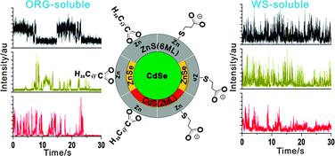 Graphical abstract: Shell and ligand-dependent blinking of CdSe-based core/shell nanocrystals