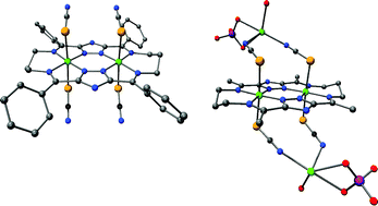 Graphical abstract: Two dicobalt(iii) complexes of triazolate-containing [2+2] Schiff-base macrocycles coordinate thiocyanate ions via the sulfur atom