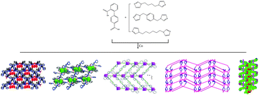 Graphical abstract: Five novel cobalt coordination polymers: effect of metal–ligand ratio and structure characteristics of flexible bis(imidazole) ligands
