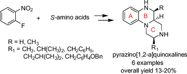 Graphical abstract: A new synthesis of amino acid-based enantiomerically pure substituted 2,3,4,4a,5,6-hexahydro-1H-pyrazino[1,2-a]quinoxalines