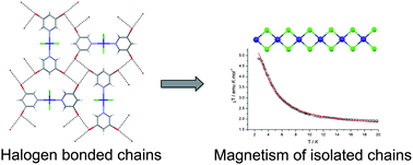 Graphical abstract: Effects of halogen bonding in ferromagnetic chains based on Co(ii) coordination polymers