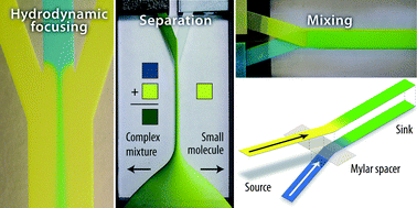 Graphical abstract: Microfluidics without pumps: reinventing the T-sensor and H-filter in paper networks