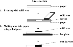 Graphical abstract: A low-cost, simple, and rapid fabrication method for paper-based microfluidics using wax screen-printing