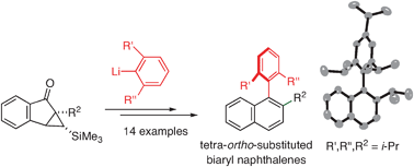 Graphical abstract: Pushing the limits of steric demand around a biaryl axis: synthesis of tetra-ortho-substituted biaryl naphthalenes