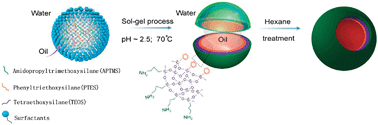 Graphical abstract: Janus hollow spheres by emulsion interfacial self-assembled sol–gel process