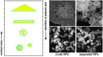 Graphical abstract: Shape separation of colloidal gold nanoparticles through salt-triggered selective precipitation