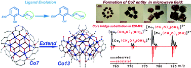 Graphical abstract: Controlled assemblies of hepta- and trideca-CoII clusters by a rational derivation of salicylalde schiff bases: microwave-assisted synthesis, crystal structures, ESI-MS solution analysis and magnetic properties