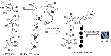 Graphical abstract: Hydrothermal synthesis of β-bismuth oxide nanowires from particles