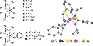 Graphical abstract: Novel neutral hexacoordinate silicon(iv) complexes with two bidentate monoanionic benzamidinato ligands