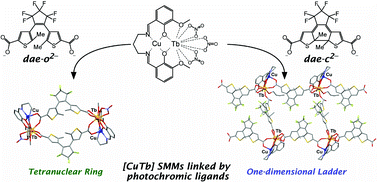Graphical abstract: Copper(ii)-terbium(iii) Single-Molecule Magnets linked by photochromic ligands