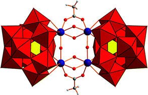 Graphical abstract: Alpha and beta isomers of tetrahafnium(iv) containing decatungstosilicates, [Hf4(OH)6(CH3COO)2(x-SiW10O37)2]12− (x = α, β)