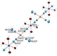 Graphical abstract: Magnetic properties of isostructural M(H2O)4[Au(CN)4]2-based coordination polymers (M = Mn, Co, Ni, Cu, Zn) by SQUID and μSR studies